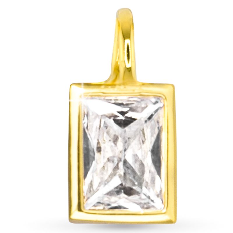 Rectangle CZ Charm Gold